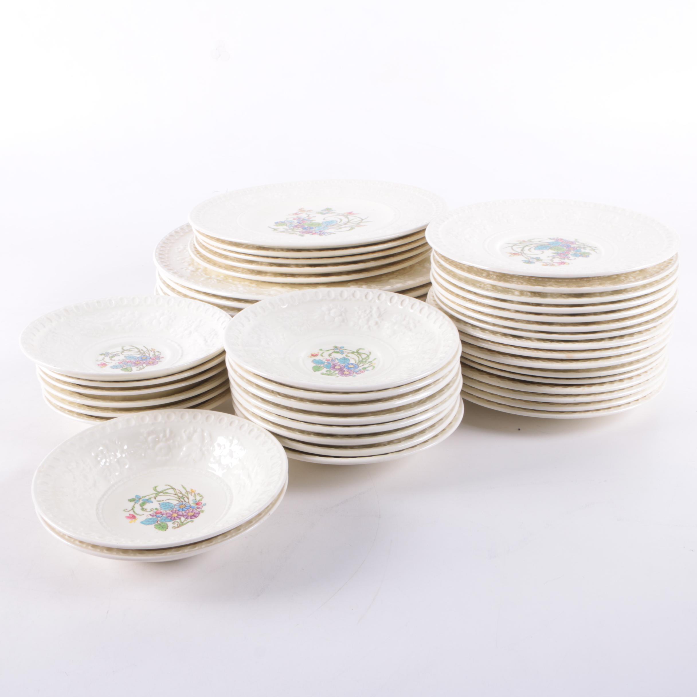 Vintage Wedgwood Wellesley "Montreal" Embossed Dinnerware 1930-57