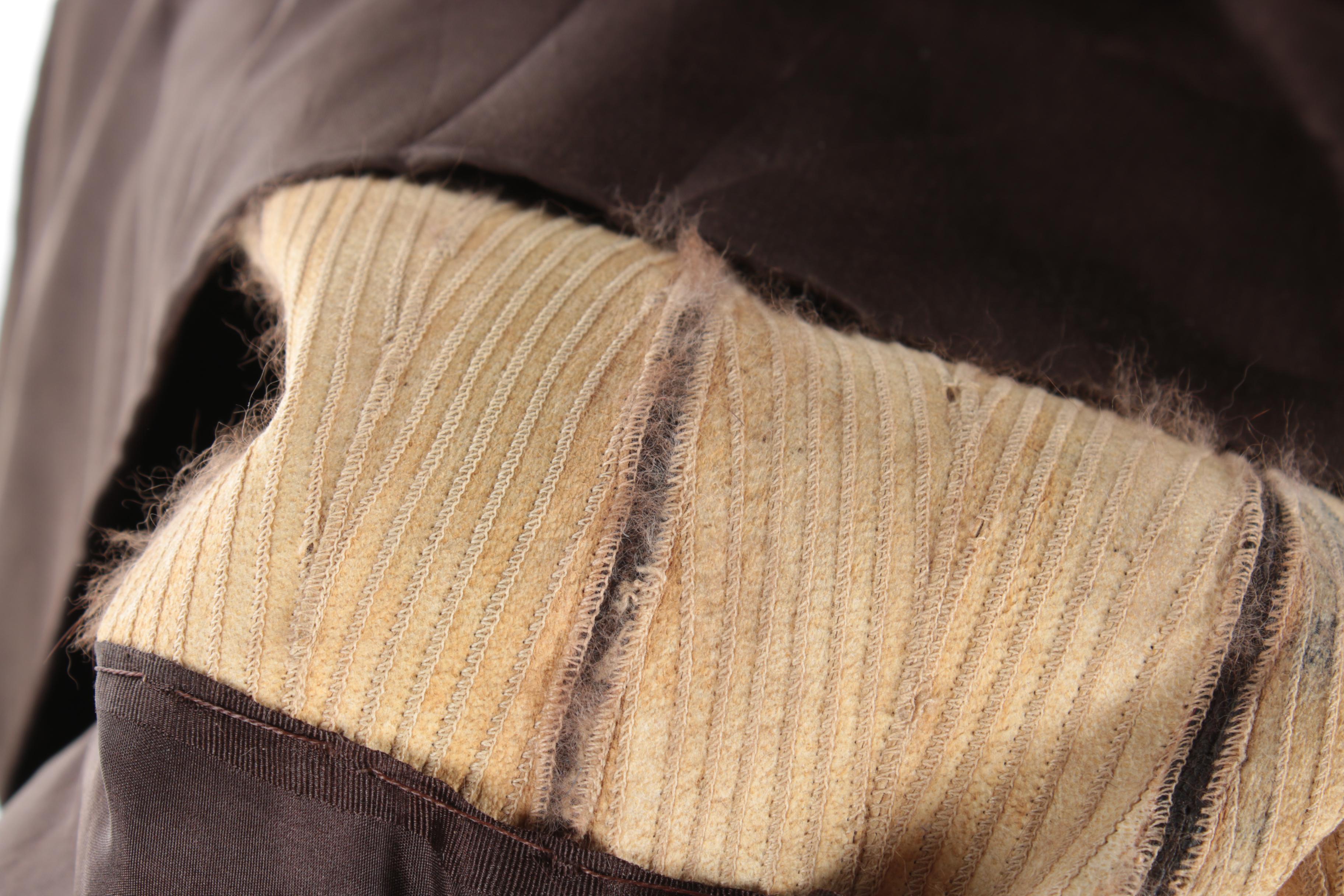 Women's Vintage Revillon Mahogany Mink Fur Coat with Marten Fur Collar and Cuffs