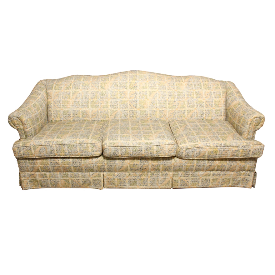 Camelback Sofa with Foliate Upholstery by Huntington House