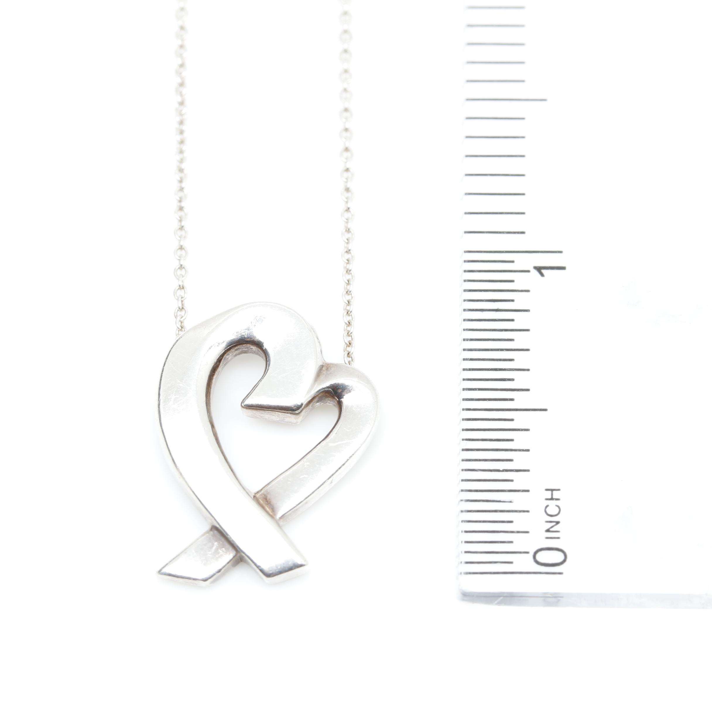 Paloma Picasso for Tiffany & Co. "Loving Heart" Sterling Silver Necklace