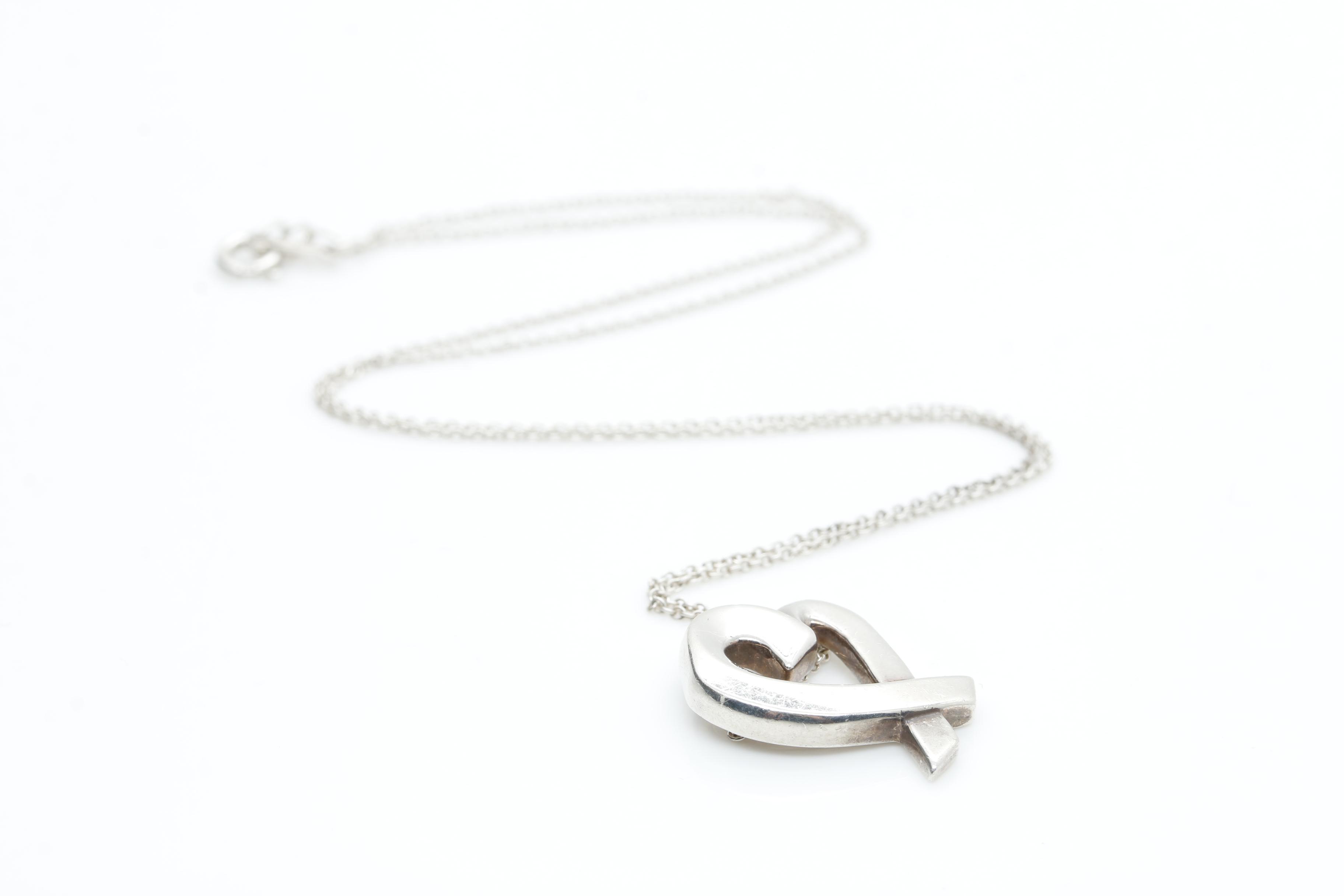 Paloma Picasso for Tiffany & Co. "Loving Heart" Sterling Silver Necklace
