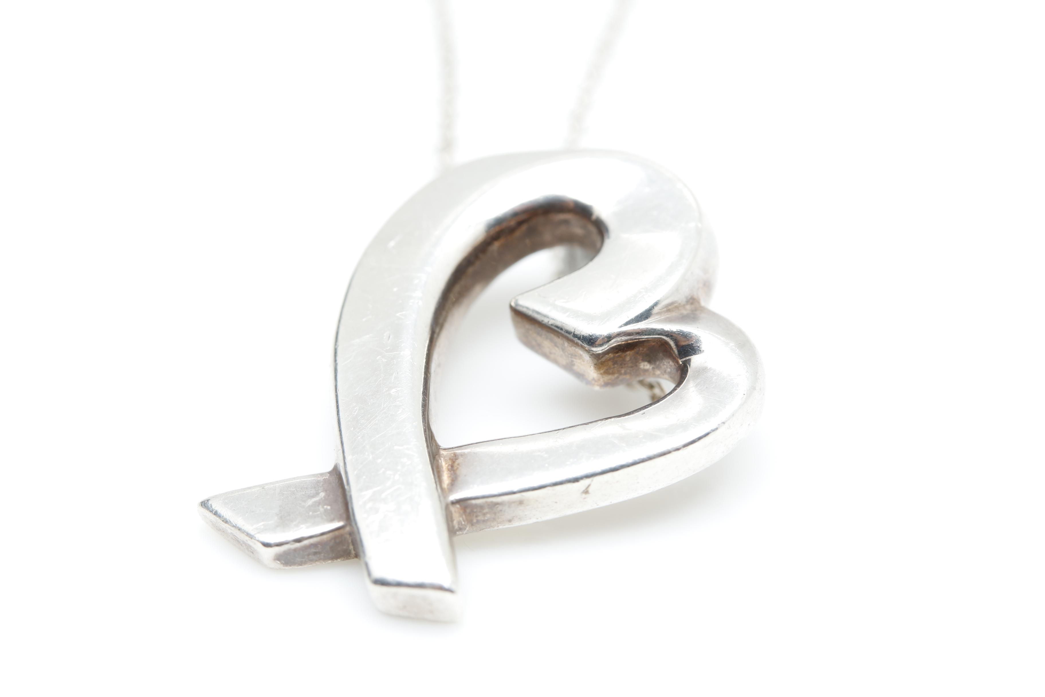 Paloma Picasso for Tiffany & Co. "Loving Heart" Sterling Silver Necklace