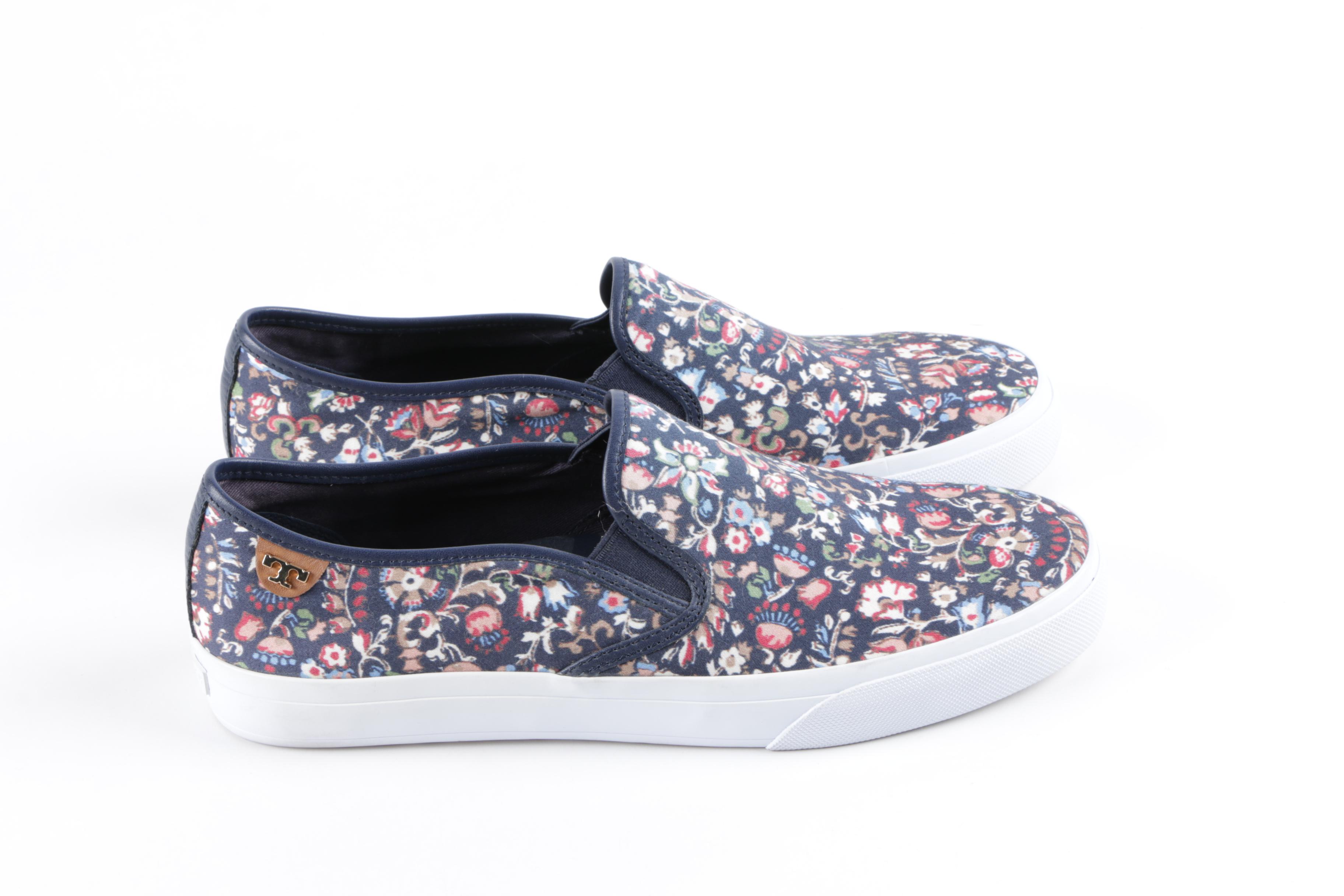 Tory Burch Floral Burch Slip-Ons and Quilted Flats