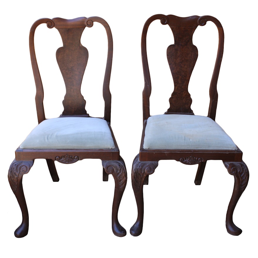 Pair of Queen Anne Style Side Chairs