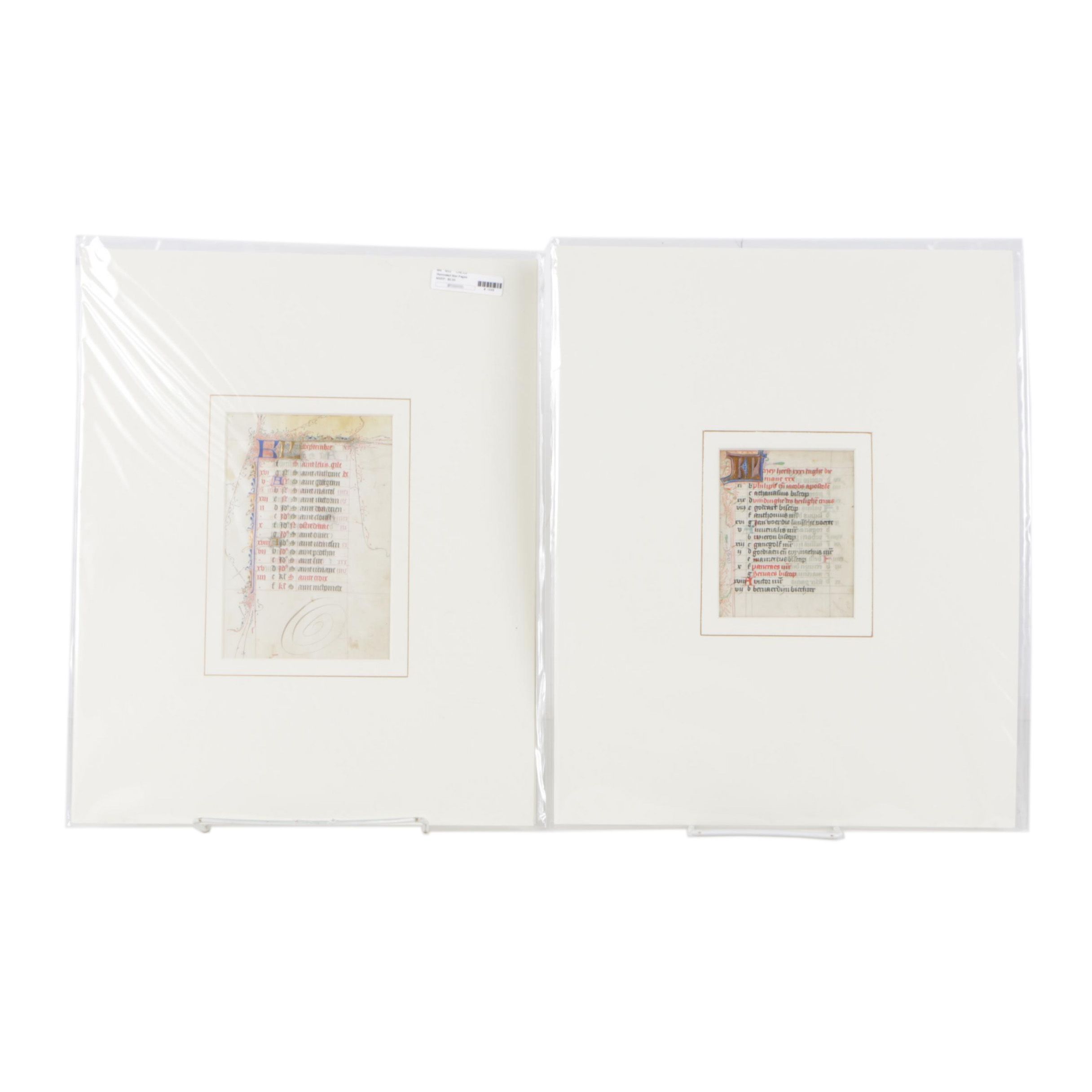 Circa 15th Century Calendar Pages from Illuminated Manuscripts