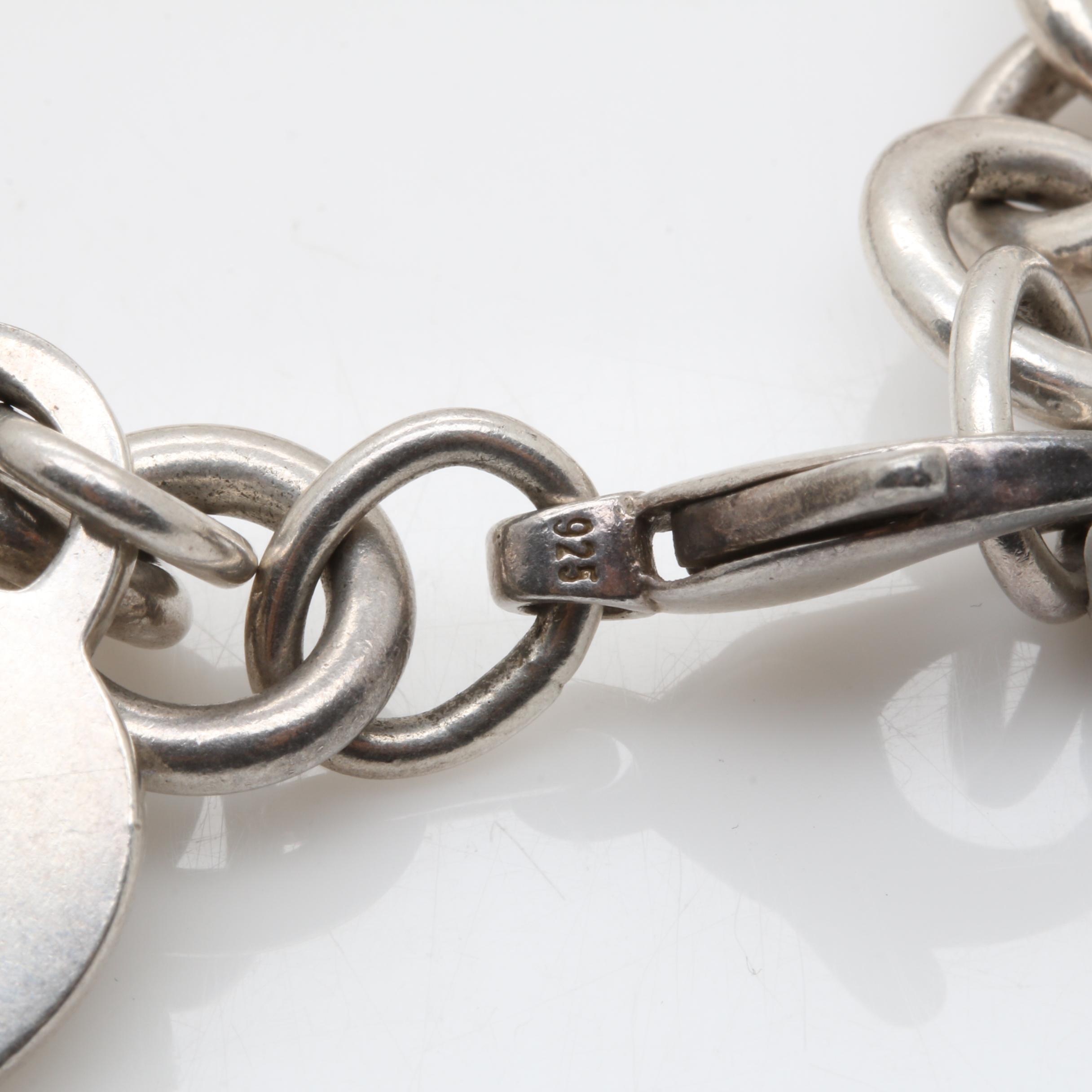 Tiffany & Co. Sterling Silver Engraved Heart Bracelet