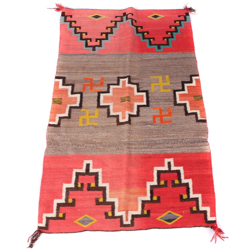 Vintage Handwoven Navajo Wool Rug