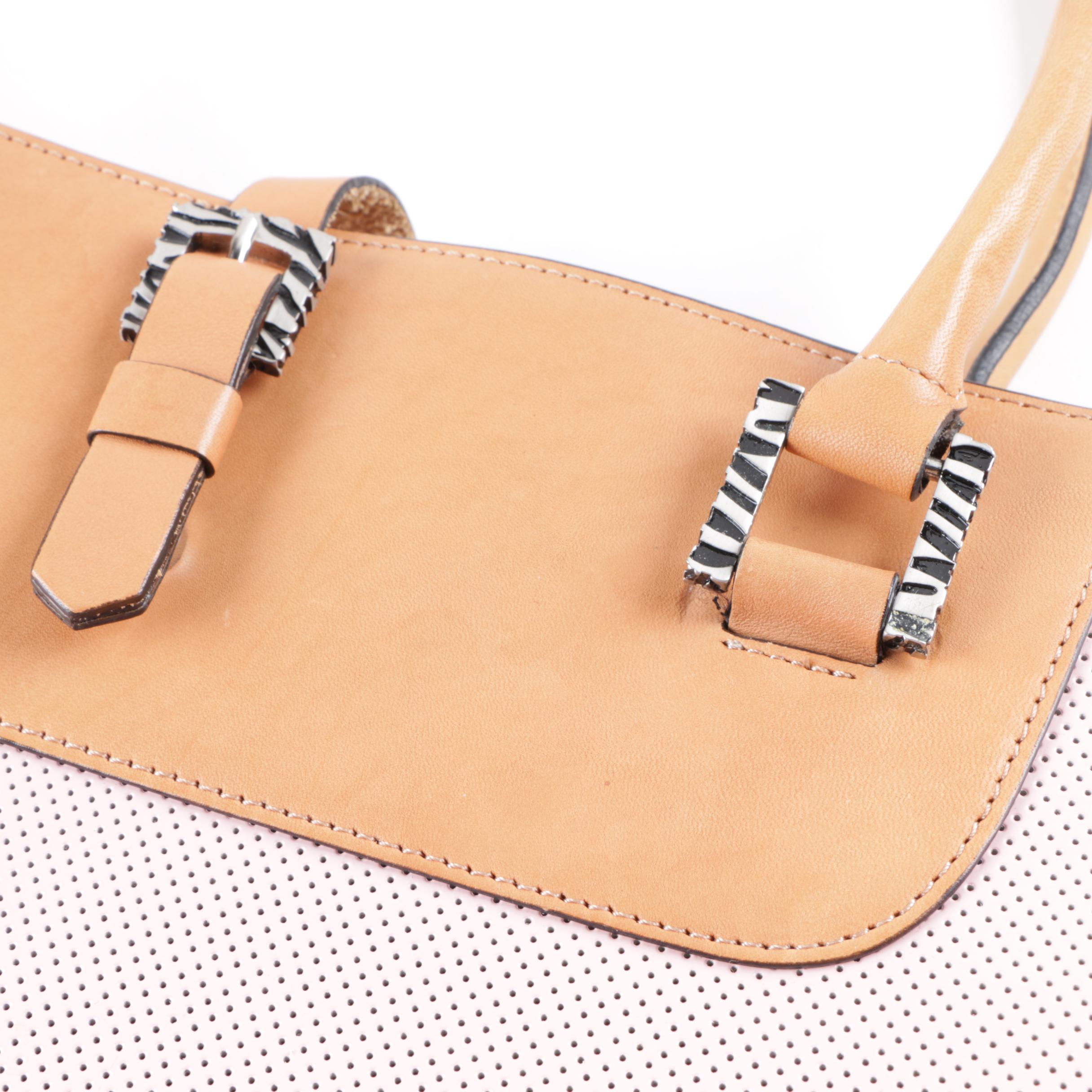 Adrienne Vittadini Perforated Leather Tote Bag