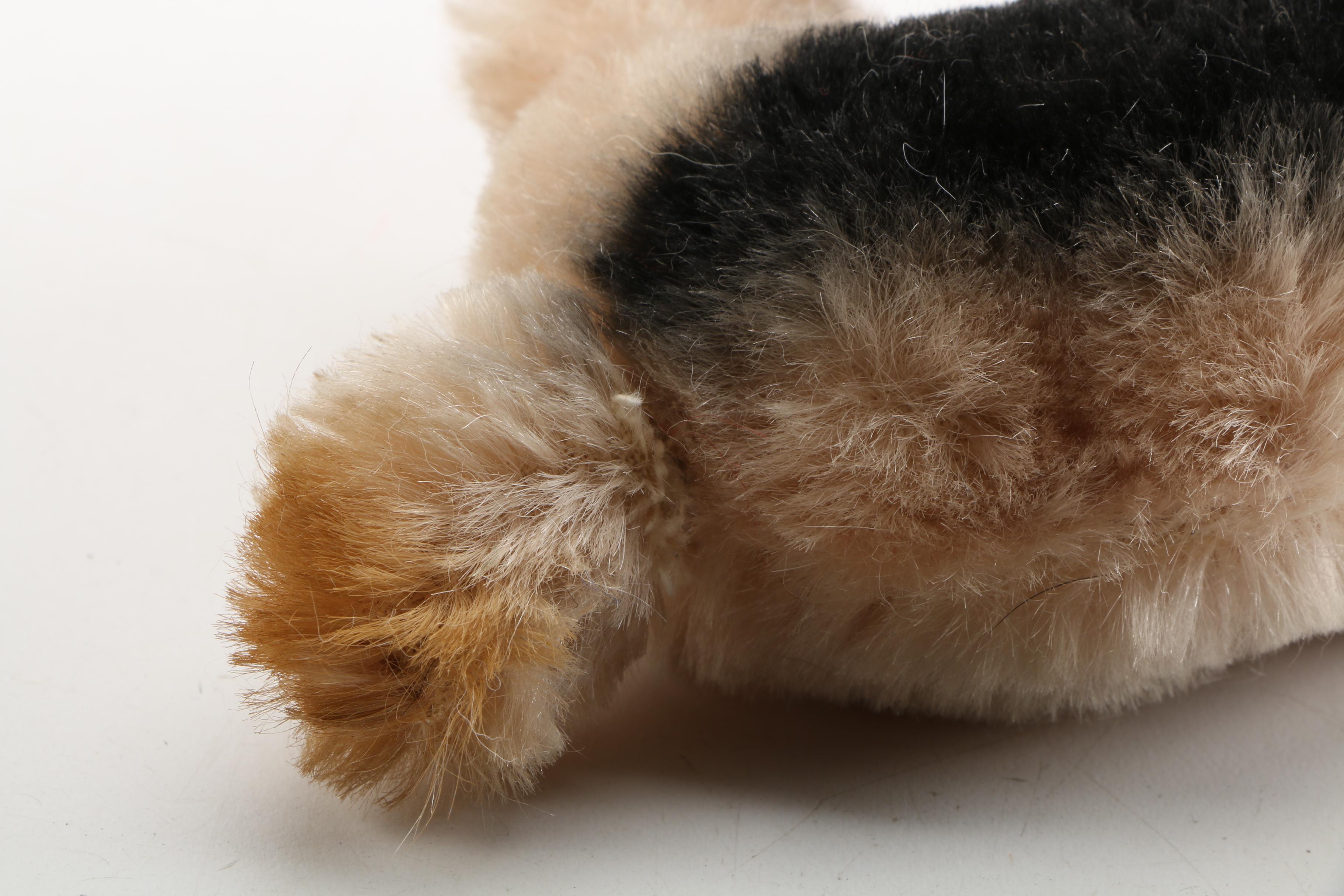 Vintage Plush Dog with Bow