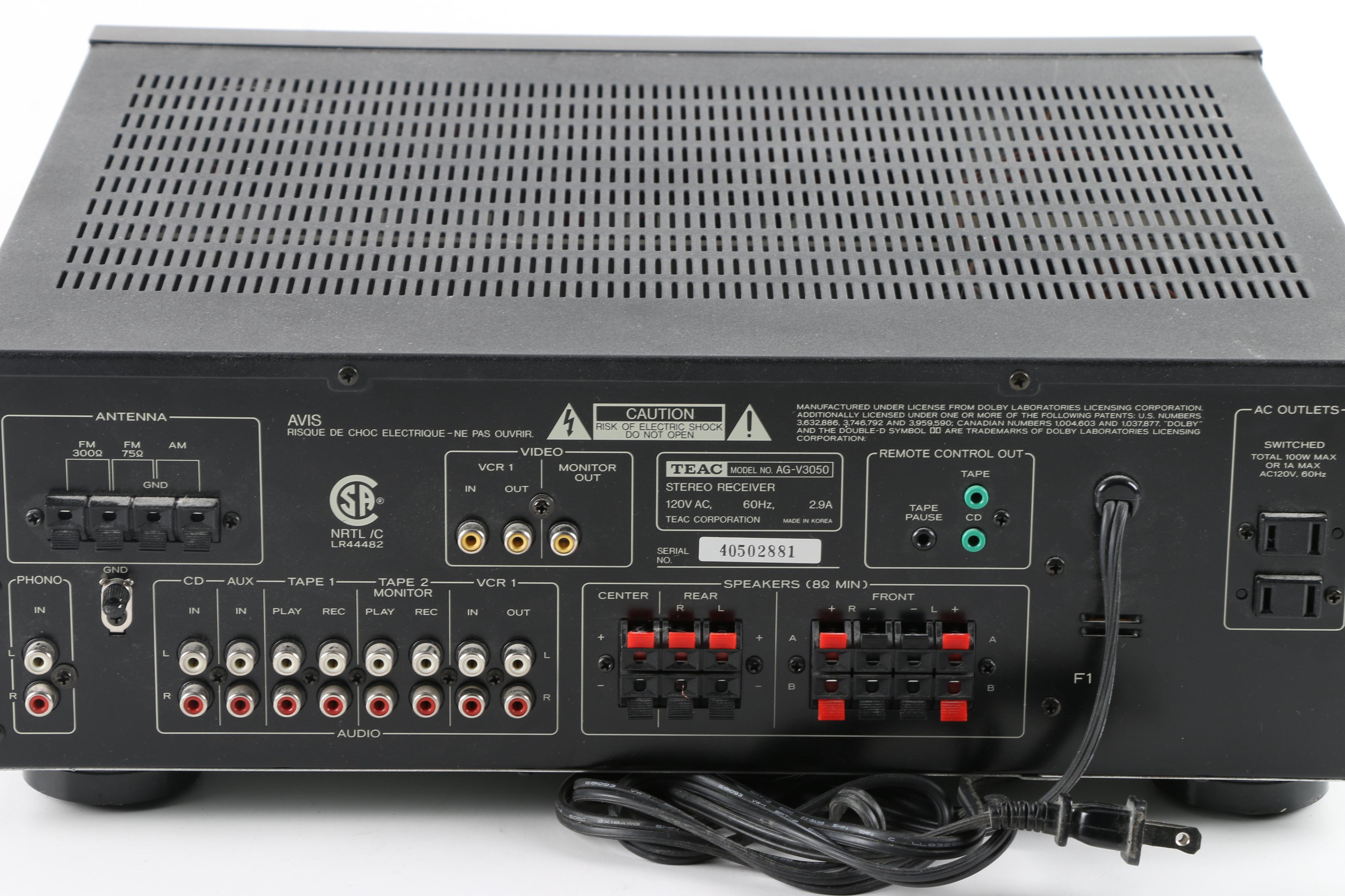 Teac AG-V3050 Audio/Video Surround Receiver
