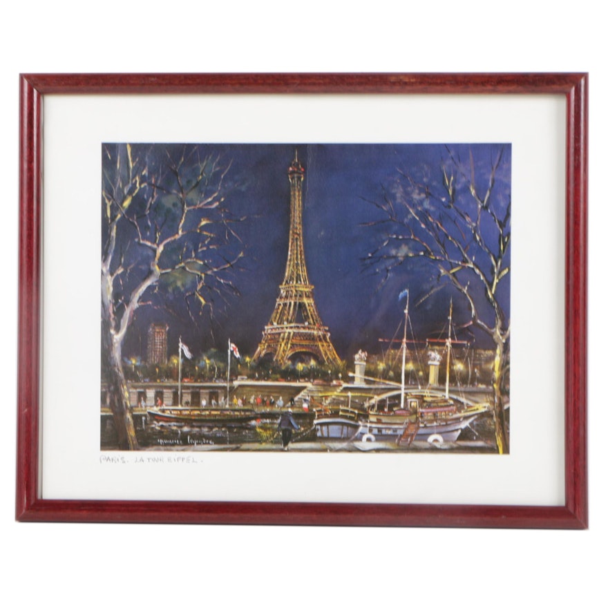 Offset Lithograph of Paris, La Tour Eiffel