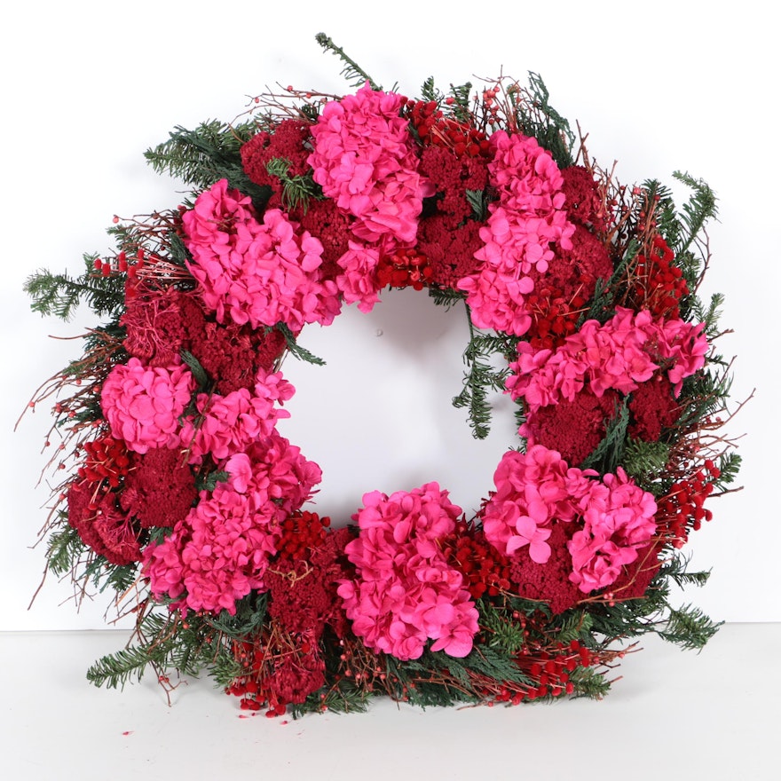 Pink and Red Holiday Wreath