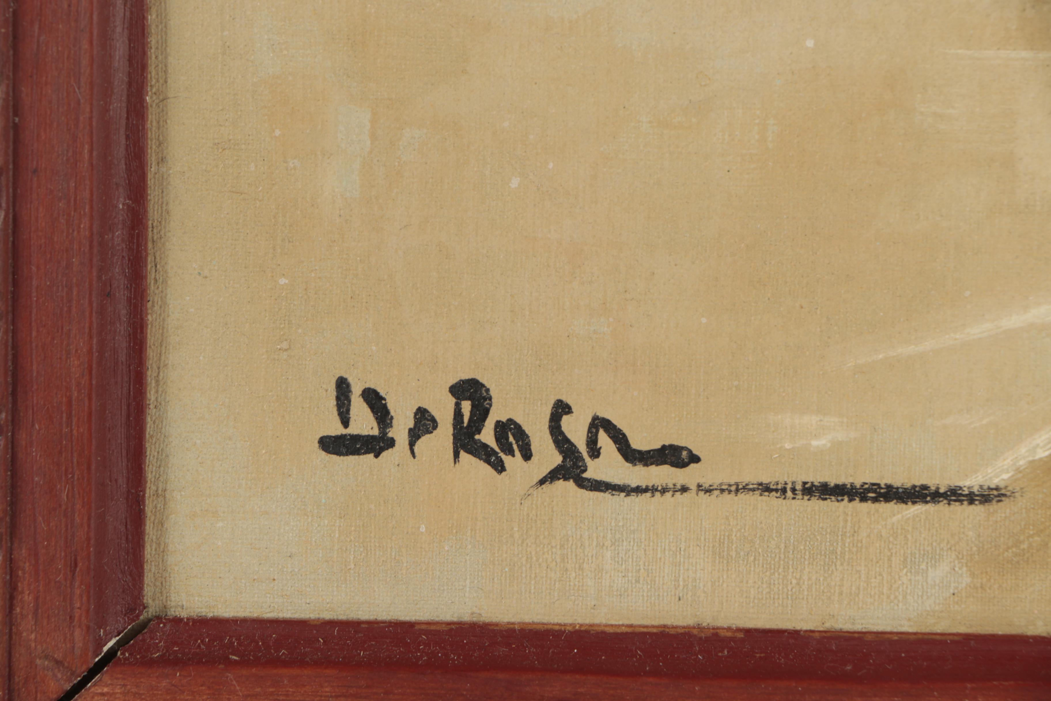 Oil Painting of a Village Square