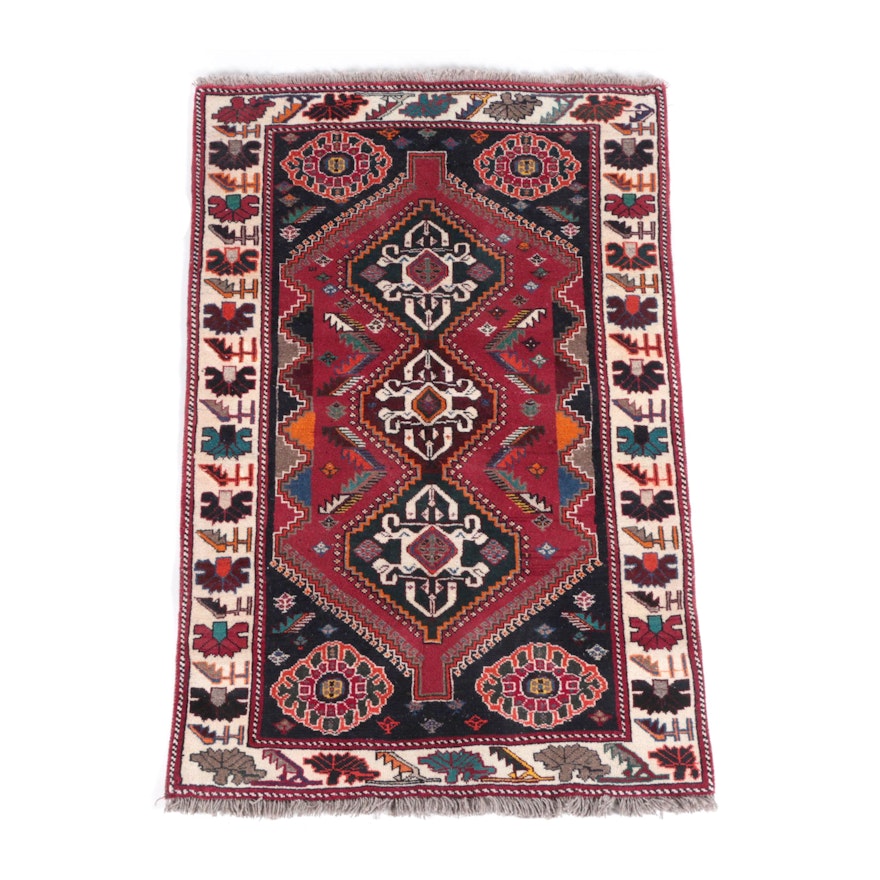 Hand-Knotted Persian Qashqai Area Rug