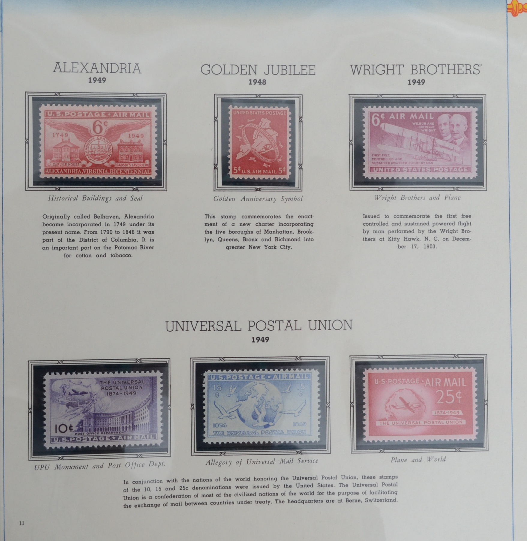 United States Air Mail Stamp Collection
