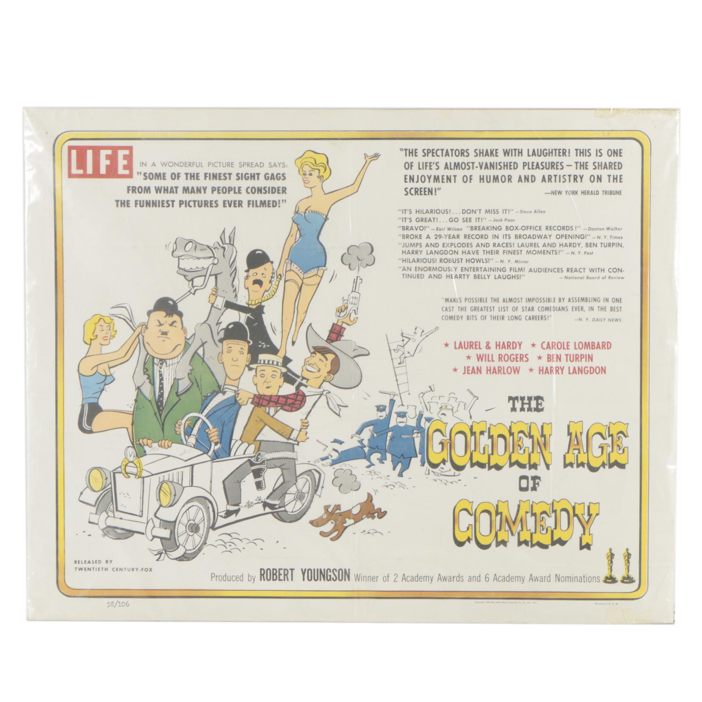 1958 "The Golden Age of Comedy" Lithograph Movie Poster