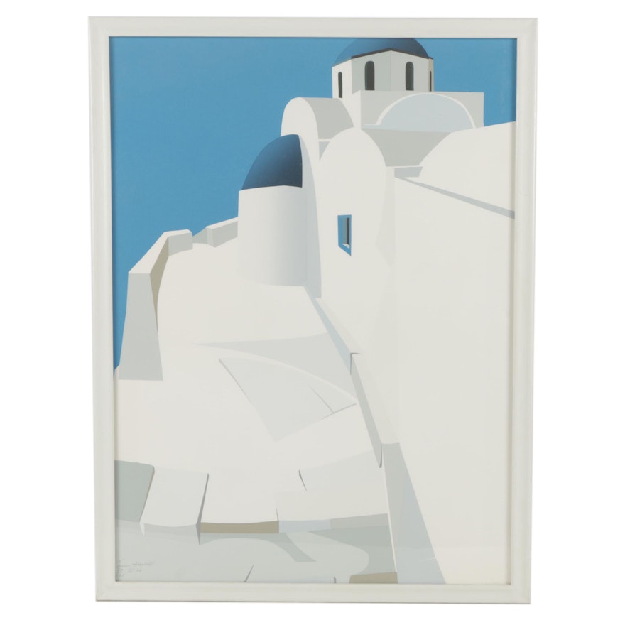 James Harrill Limited Edition Serigraph "Monastery Near Salonika"