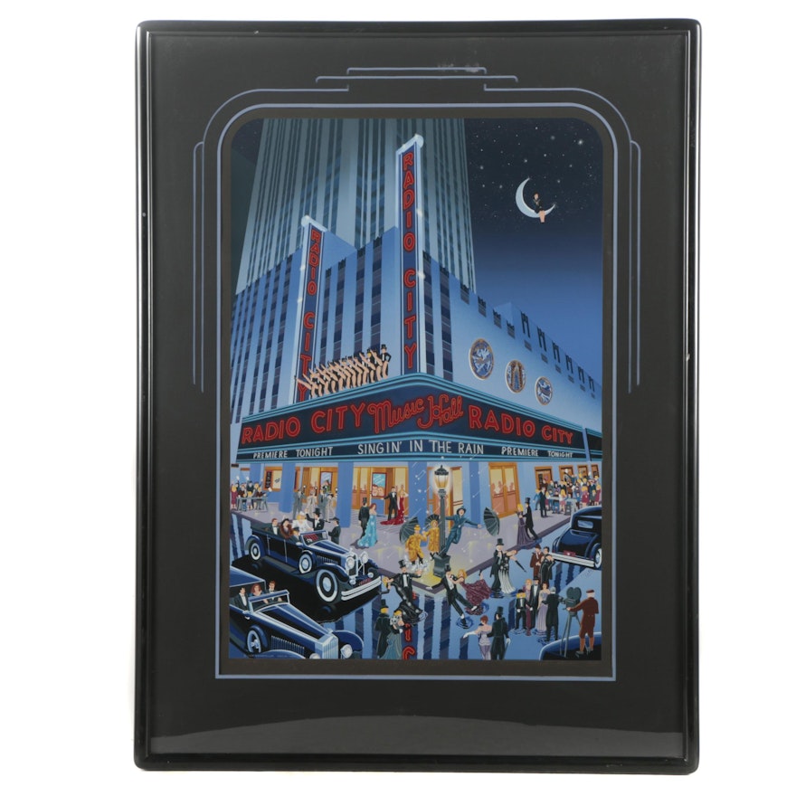 Melanie Taylor Kent Serigraph "Radio City Music Hall"