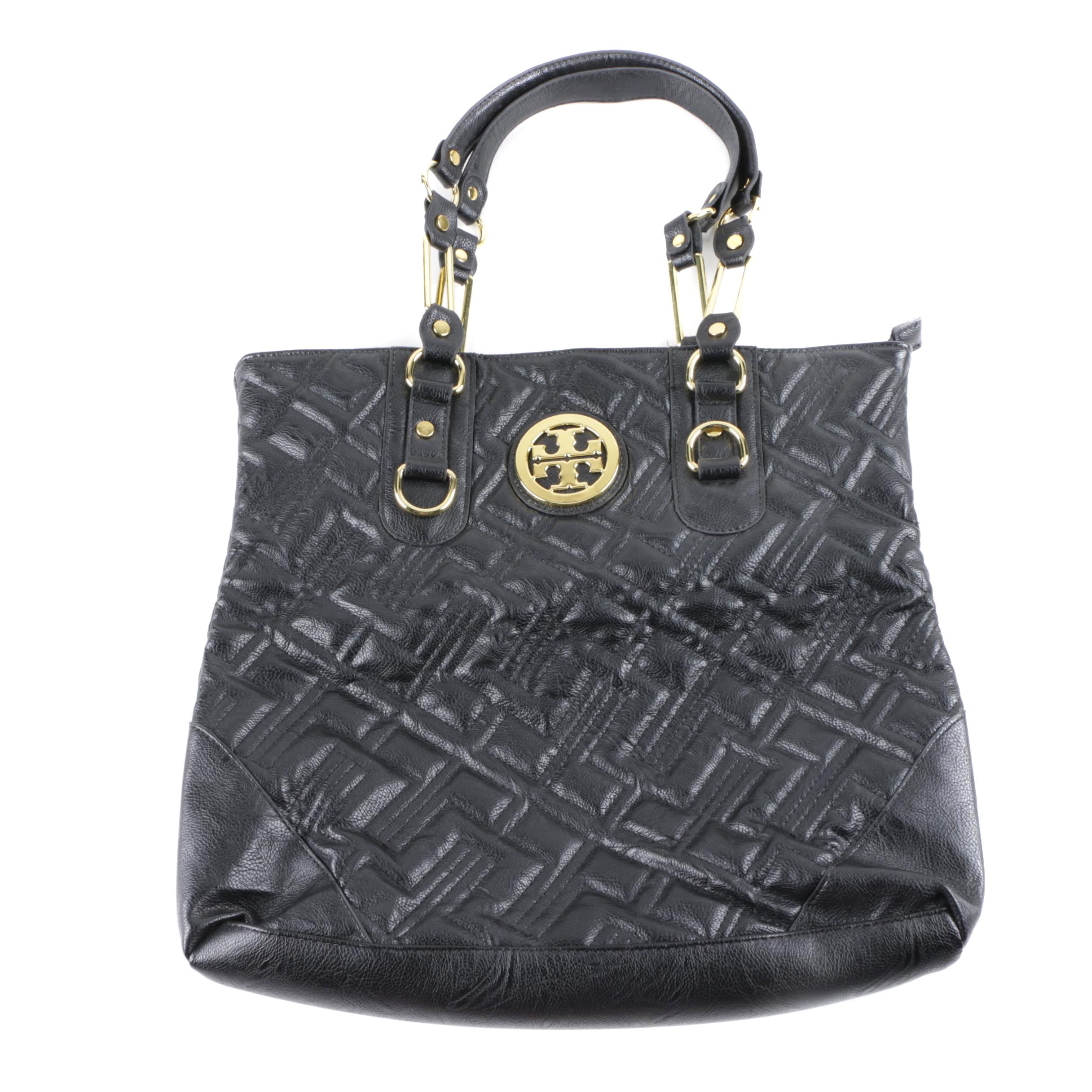Tory Burch Quilted Leather Tote Bag