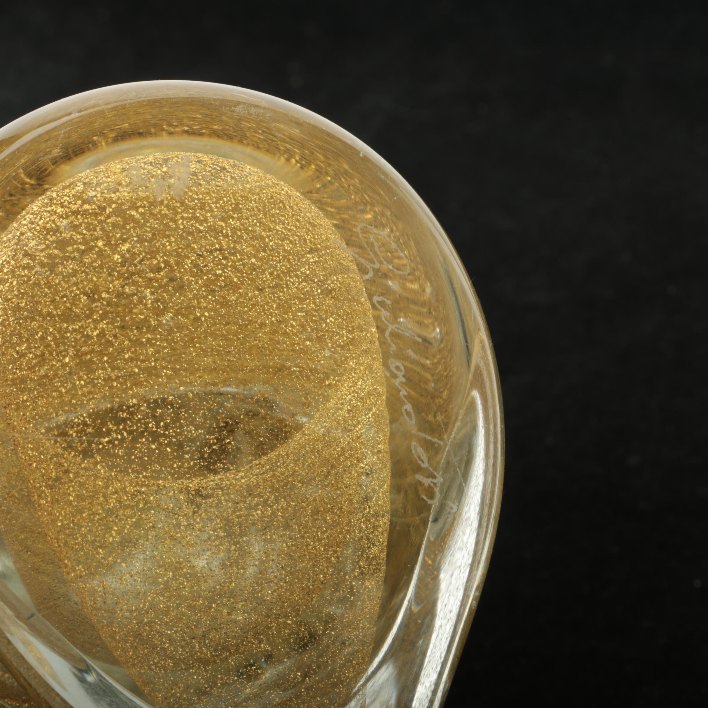 Giuliano Tosi Murano Aventurine Glass Angel Figurine