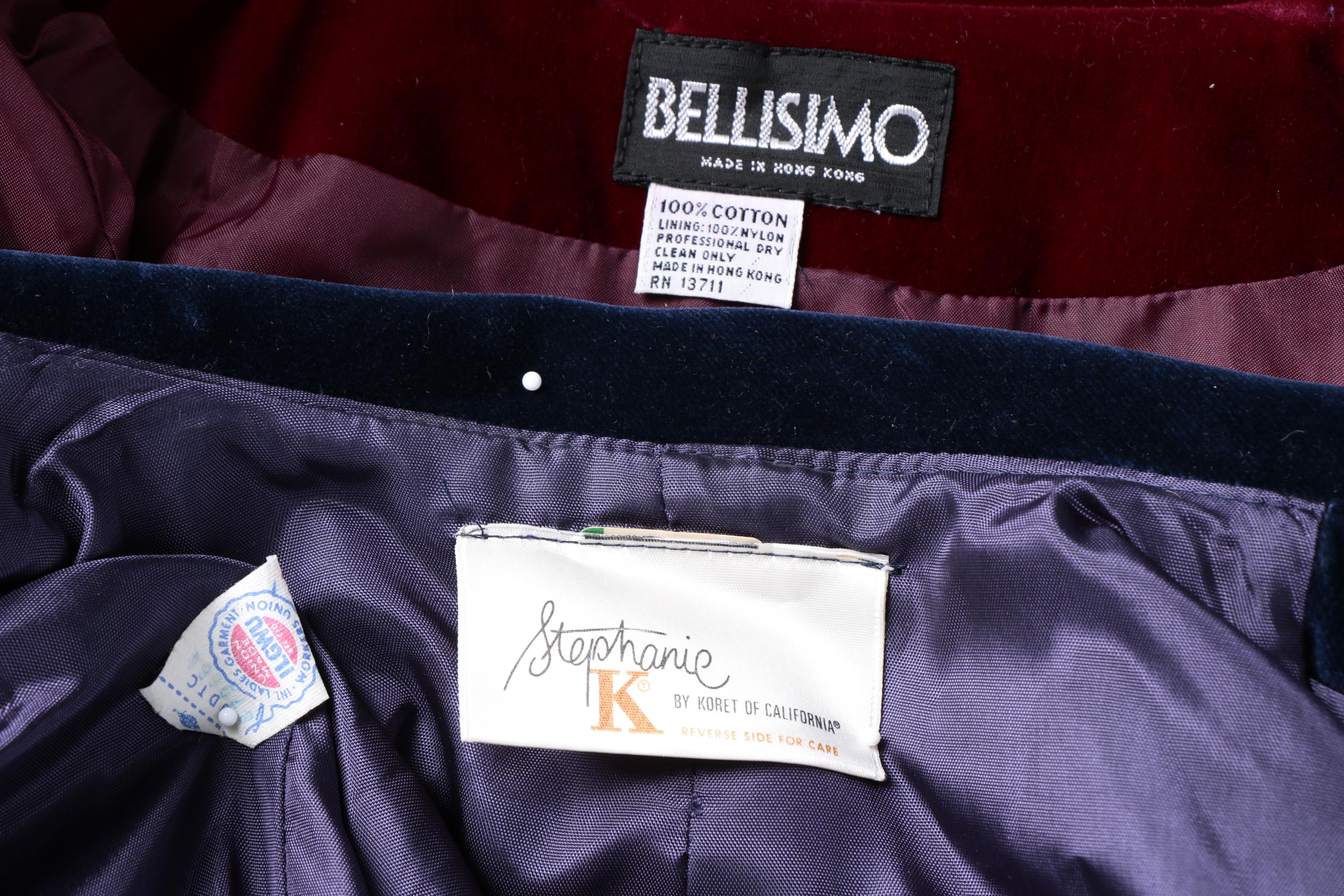 Women's Vintage Velvet Blazers Including Stephanie K by Koret of California