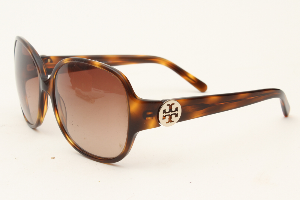 Tory Burch Brown Faux Tortoise Butterfly Sunglasses with Case