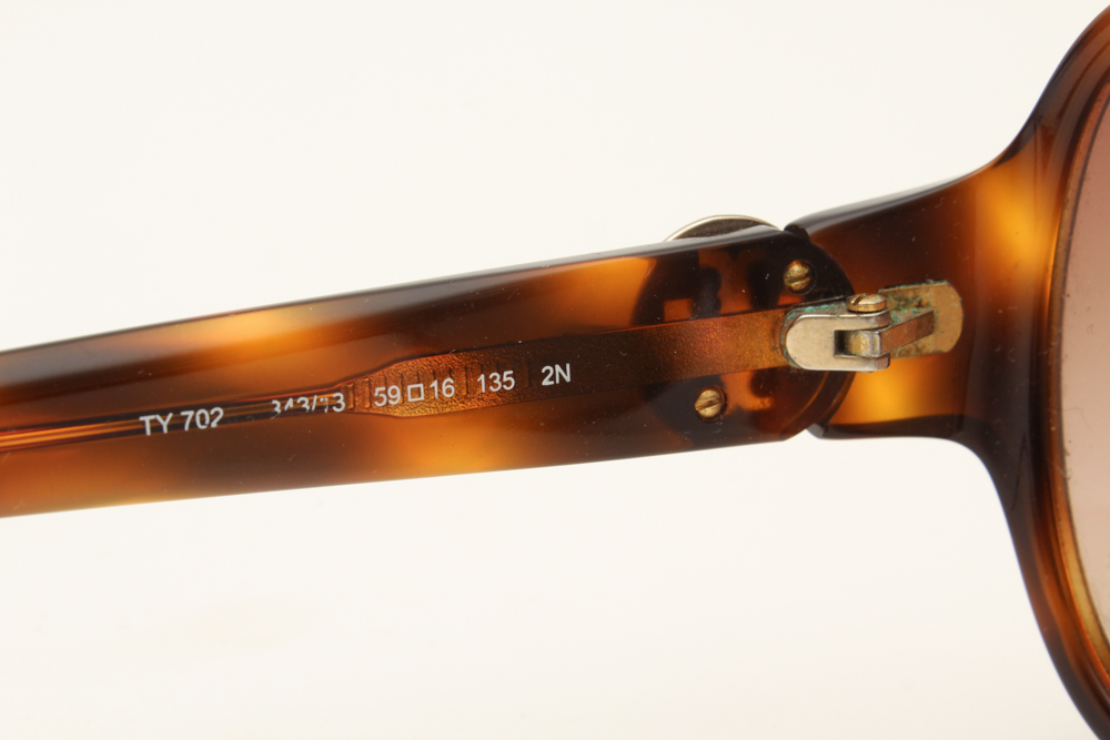 Tory Burch Brown Faux Tortoise Butterfly Sunglasses with Case