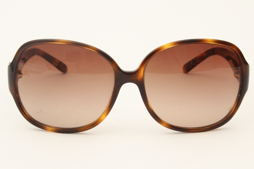 Tory Burch Brown Faux Tortoise Butterfly Sunglasses with Case