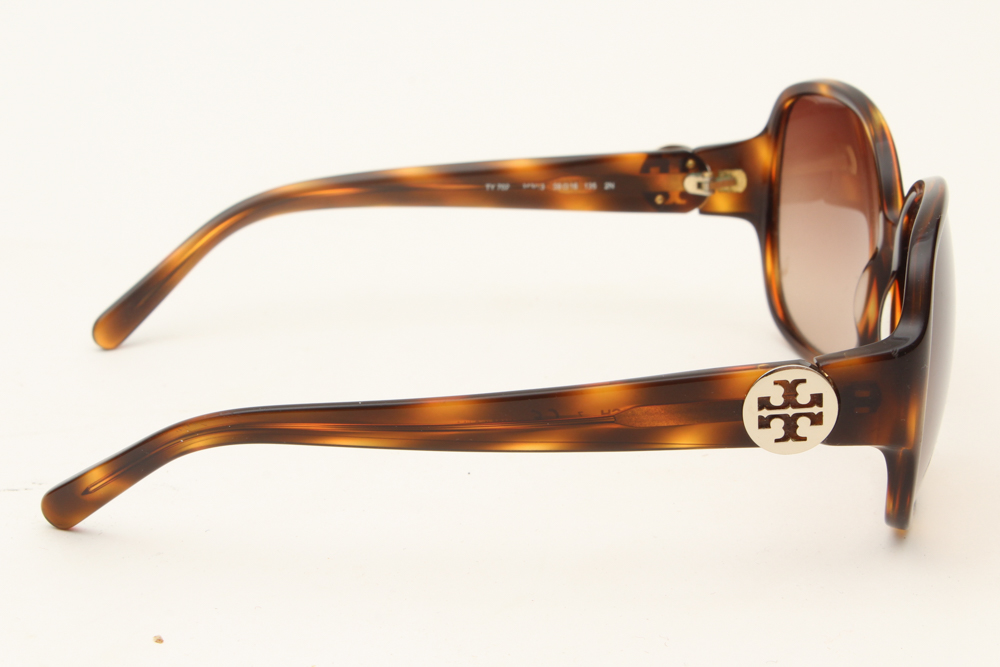 Tory Burch Brown Faux Tortoise Butterfly Sunglasses with Case