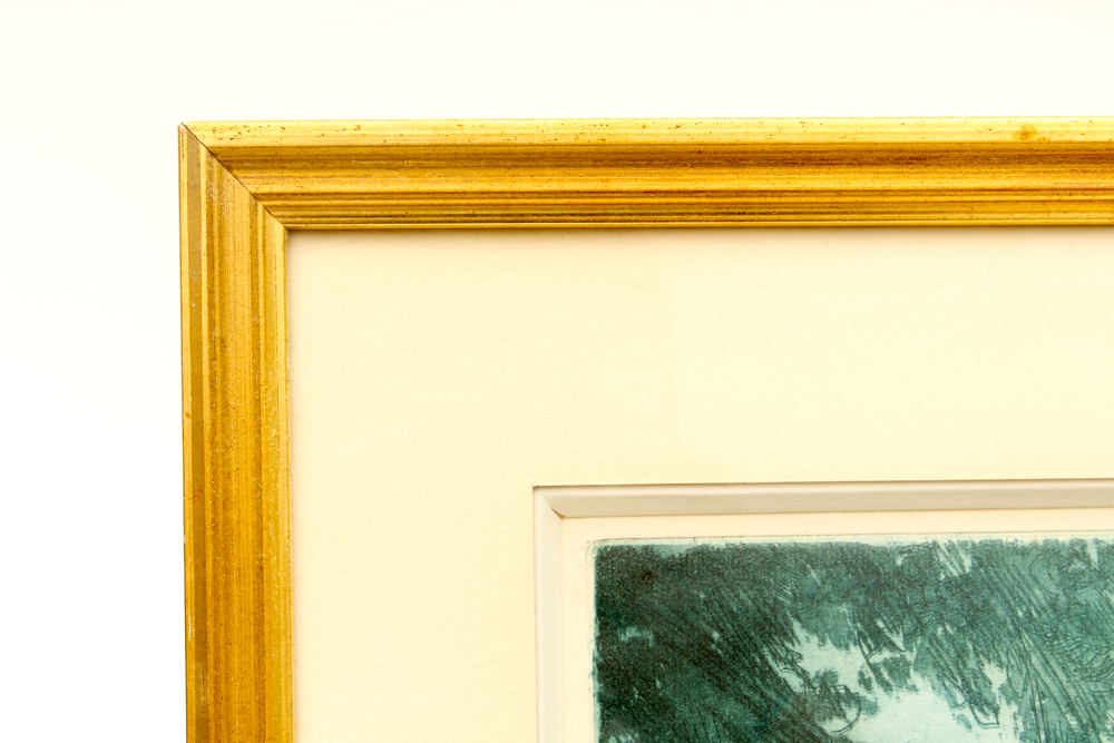 Lucien Veder "Le Garf" Hand-Colored Engraving "Barbizon- Atelier J.F. Millet"