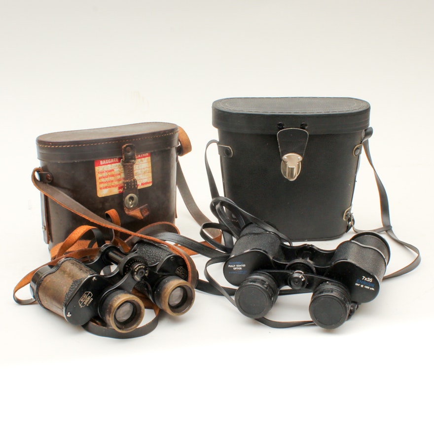Vintage Binoculars with Cases