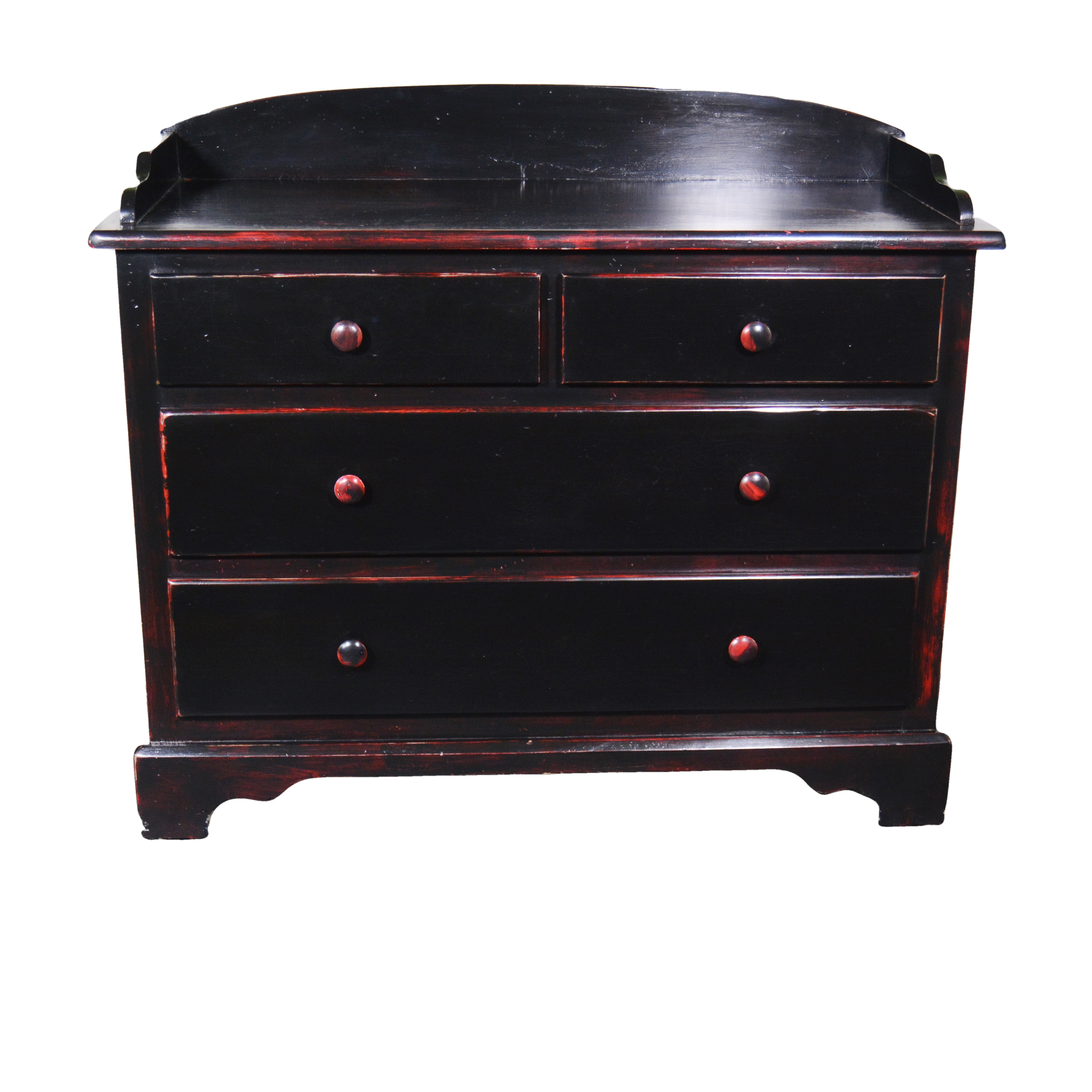 Black and Red Distressed Dresser