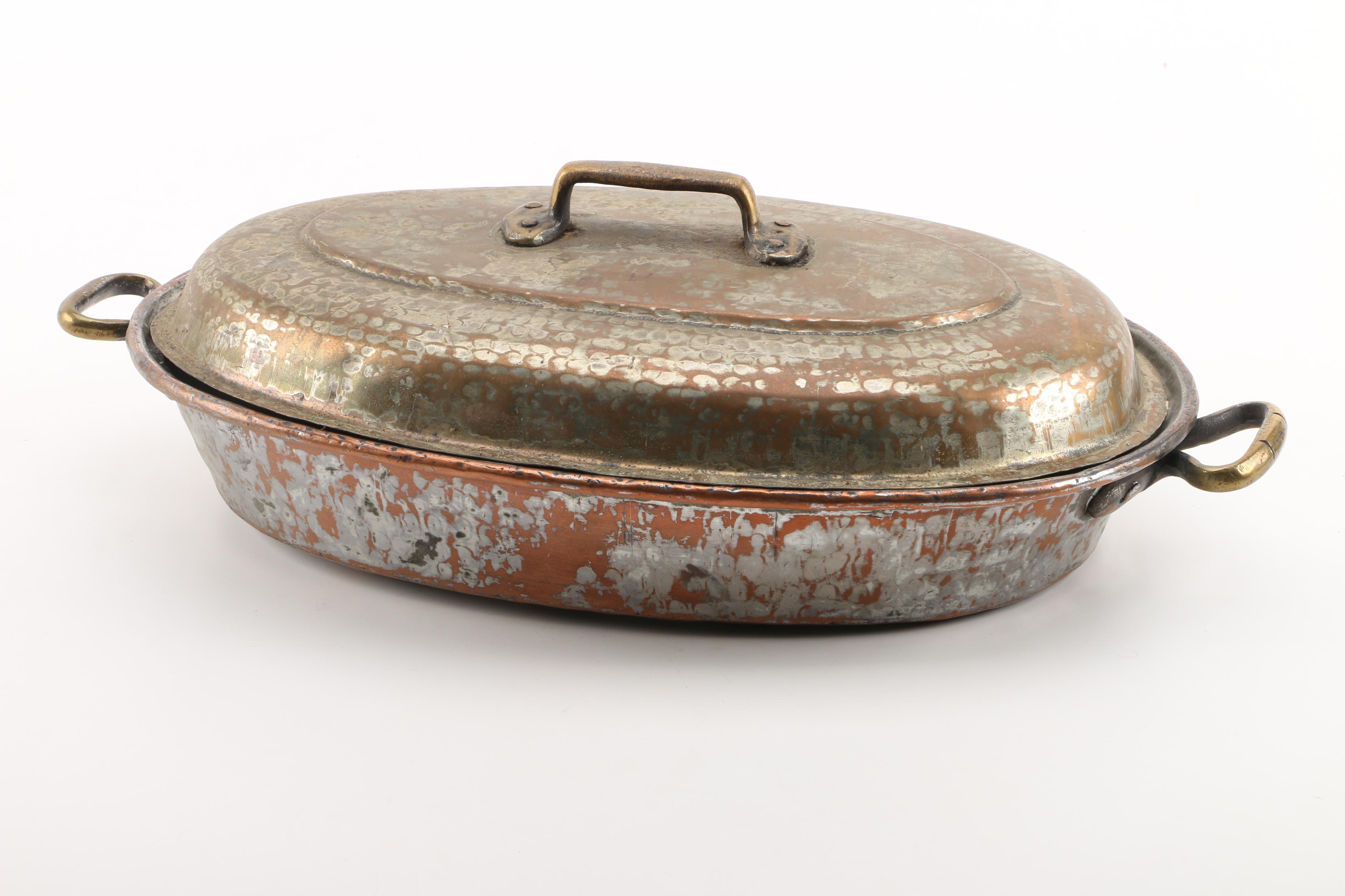 Vintage Metal Roasting Pans and Covered Dishes