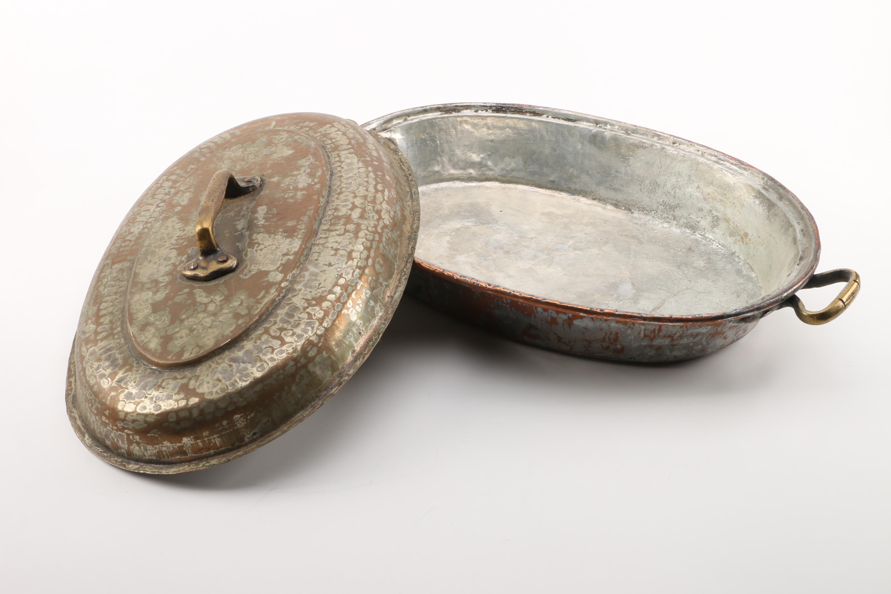 Vintage Metal Roasting Pans and Covered Dishes