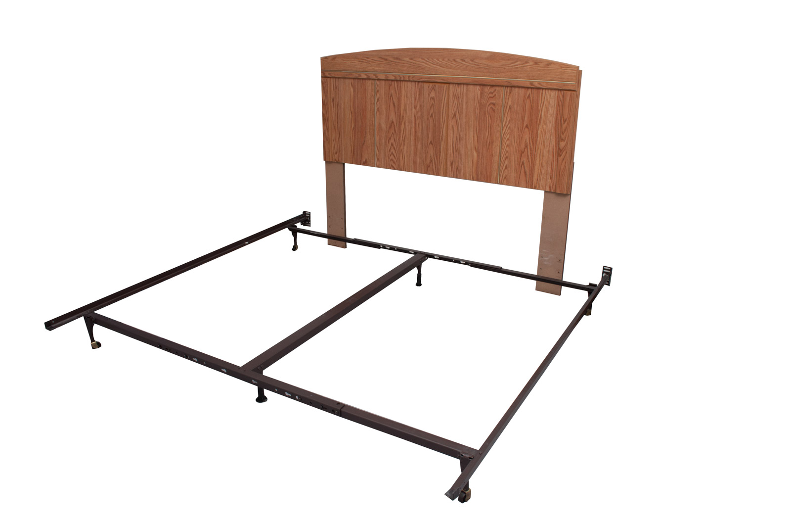 Full Sized Headboard with Brass Toned Accents