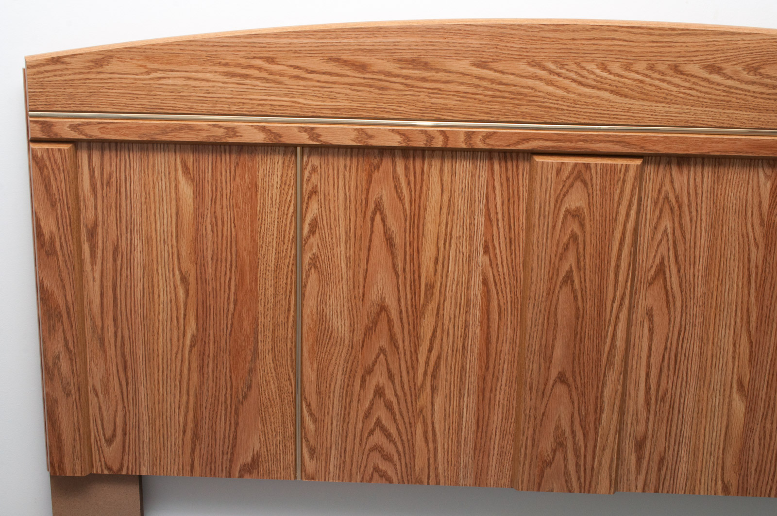 Full Sized Headboard with Brass Toned Accents