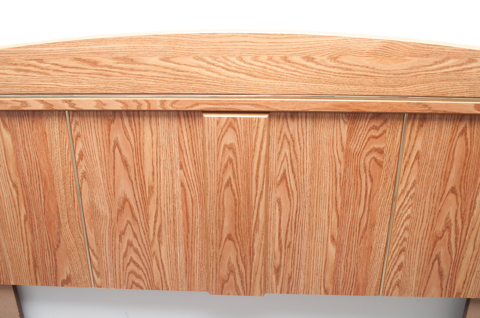 Full Sized Headboard with Brass Toned Accents