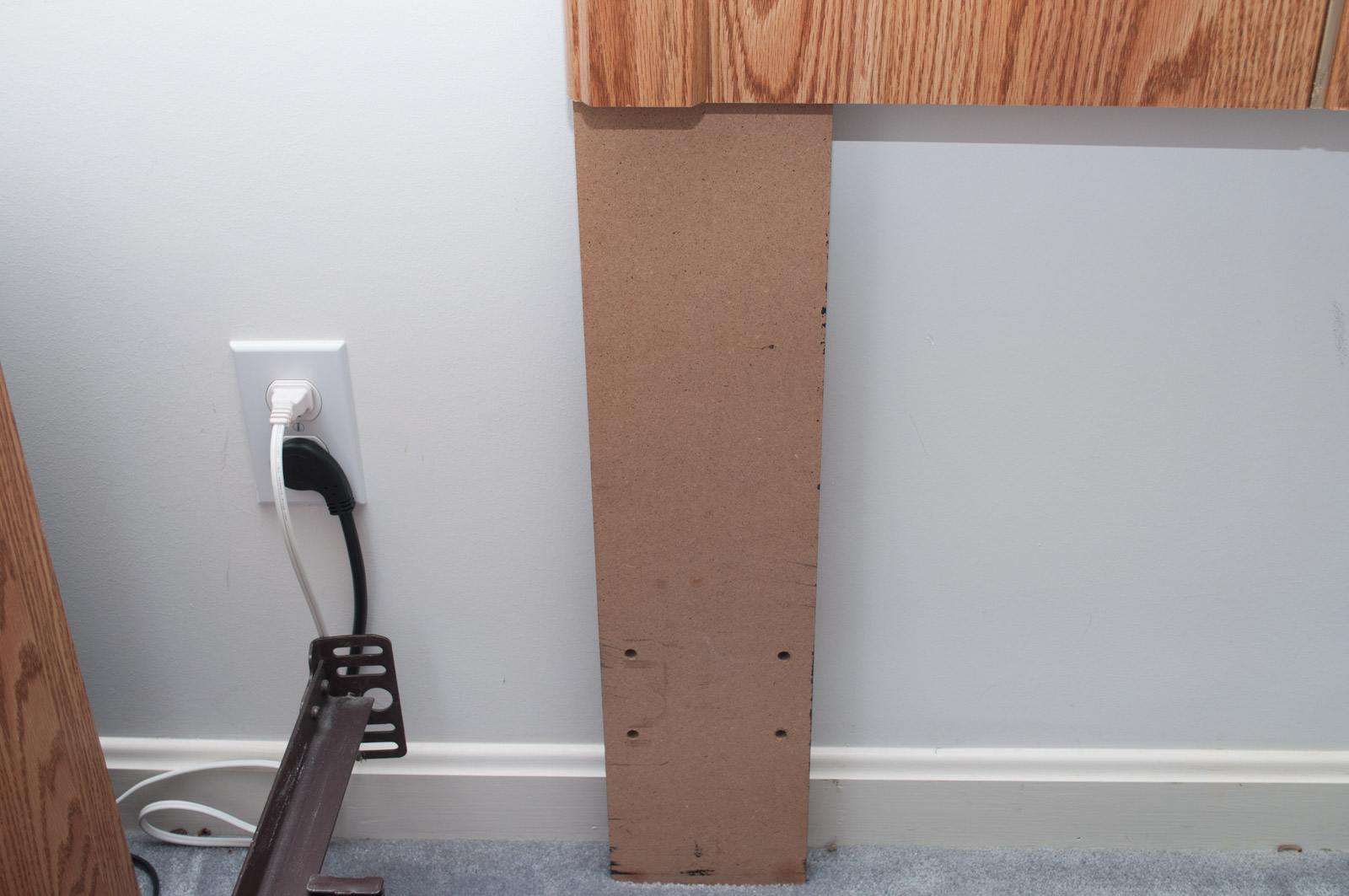 Full Sized Headboard with Brass Toned Accents