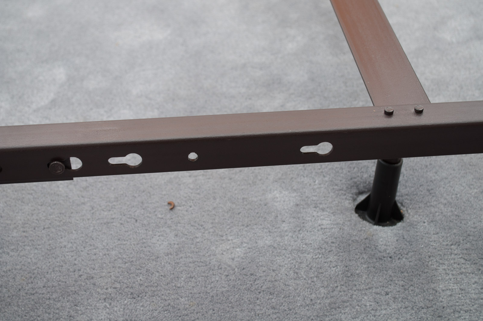 Full Sized Headboard with Brass Toned Accents