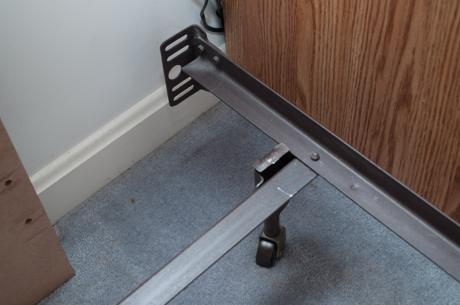 Full Sized Headboard with Brass Toned Accents