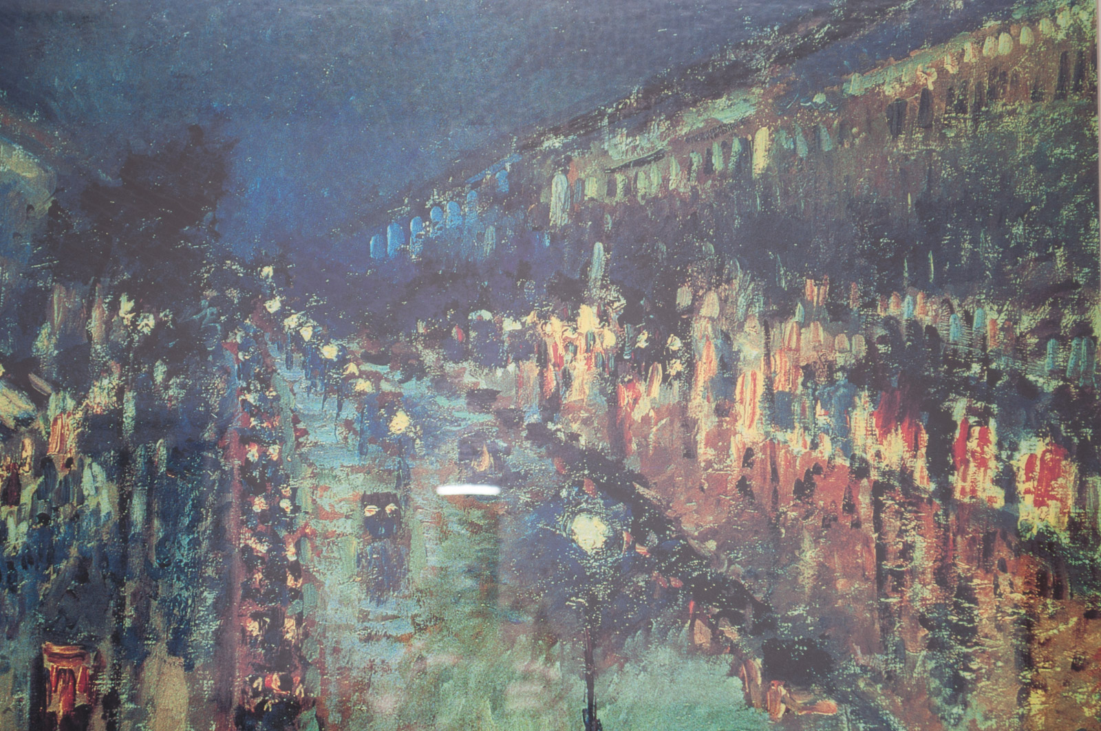 Offset Lithograph of "The Boulevard Montmartre at Night" After Camille Pissarro