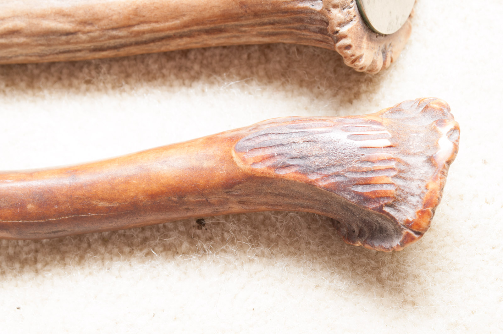 Vintage J. A. Henckels Twin Works Carving Set with Antler Handles