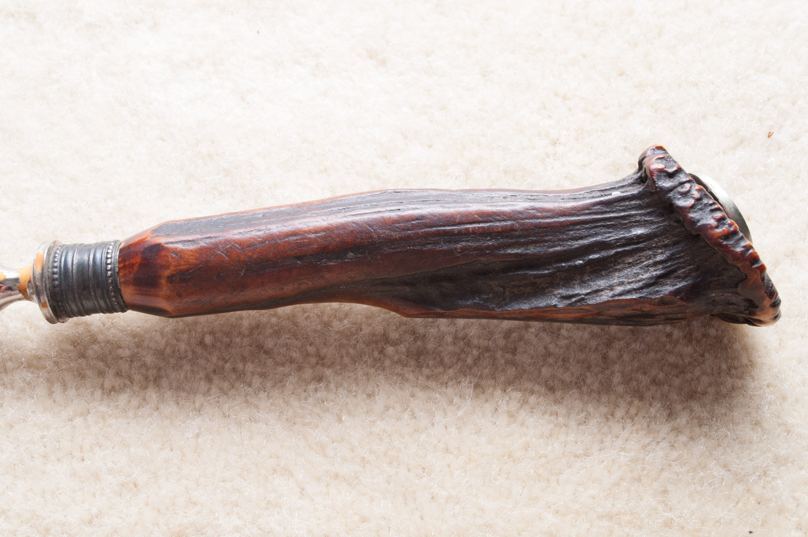 Vintage J. A. Henckels Twin Works Carving Set with Antler Handles