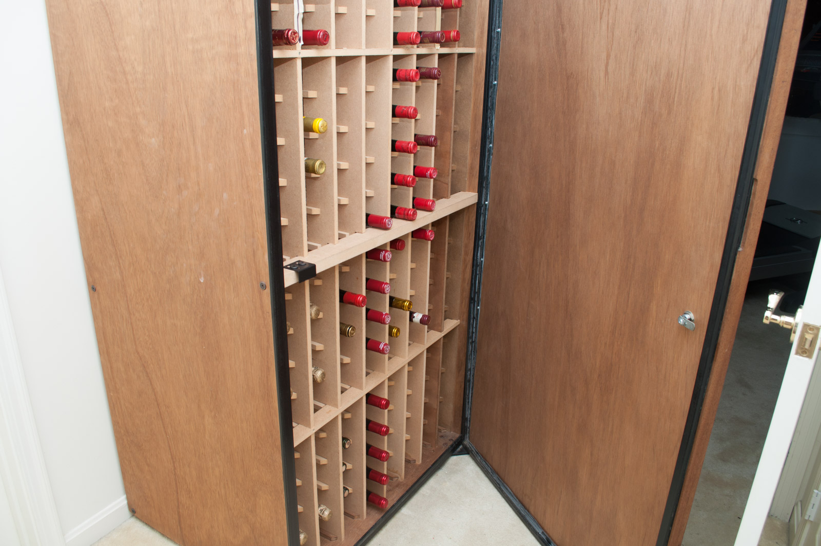 Wine-Mate Cooling System 2500CD with Tall Wood Wine Cooler Storage Unit