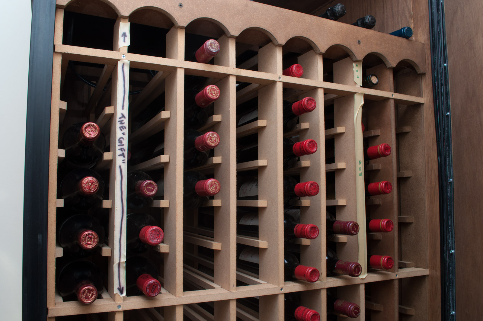 Wine-Mate Cooling System 2500CD with Tall Wood Wine Cooler Storage Unit