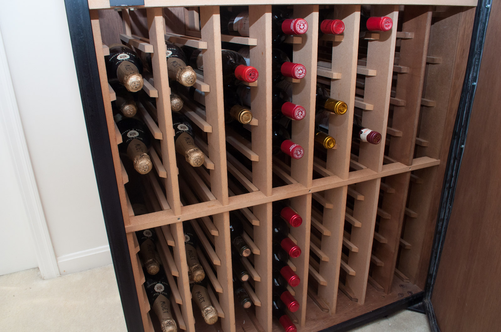 Wine-Mate Cooling System 2500CD with Tall Wood Wine Cooler Storage Unit