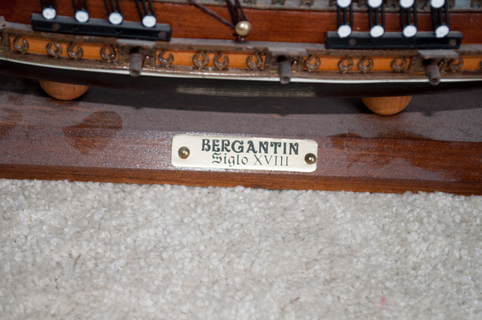 Wood Model of the Bergantin Siglo XVIII Ship
