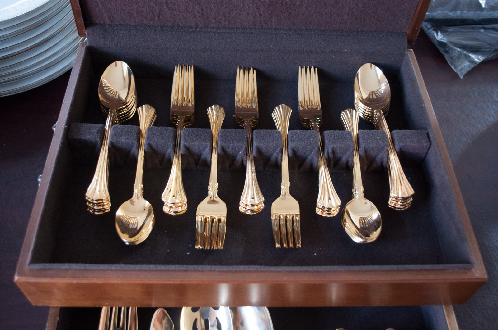 Towle Gold Plated "Classic Plume" Flatware