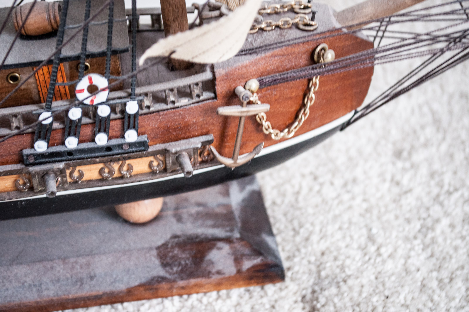 Wood Model of the Bergantin Siglo XVIII Ship