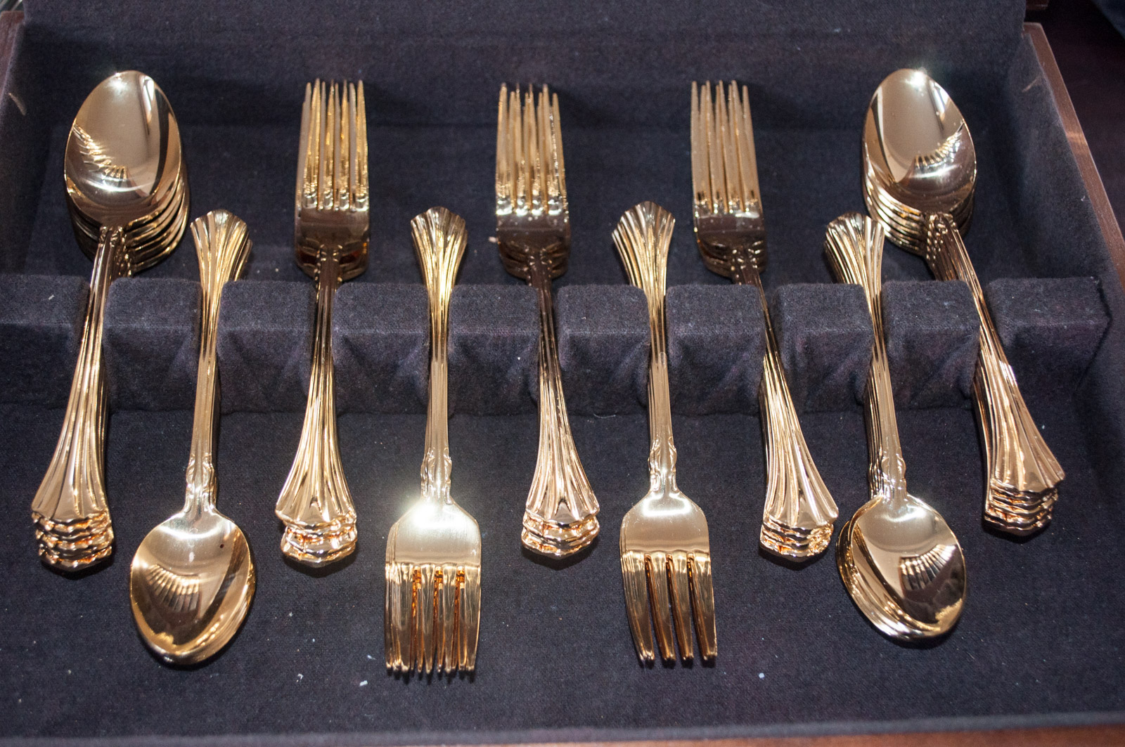 Towle Gold Plated "Classic Plume" Flatware